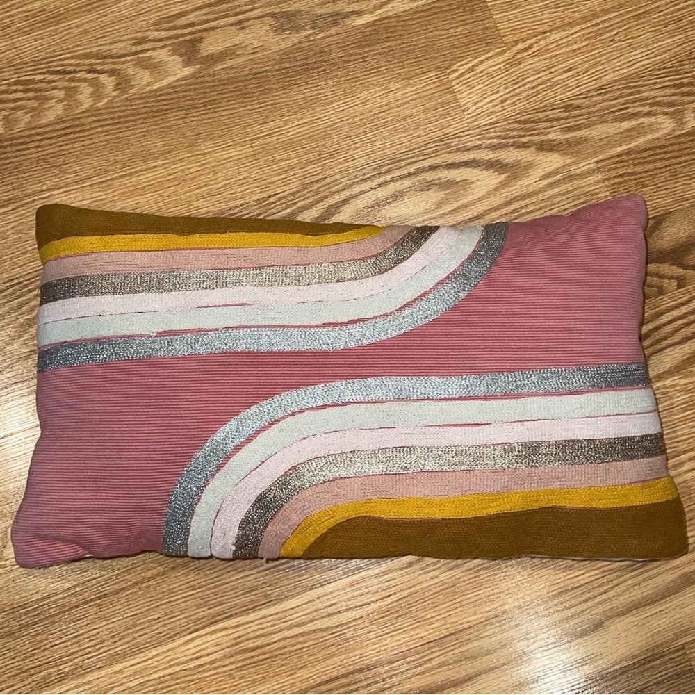 West Elm Dusty Rose Geometric rectangular Accent‎ Pillow